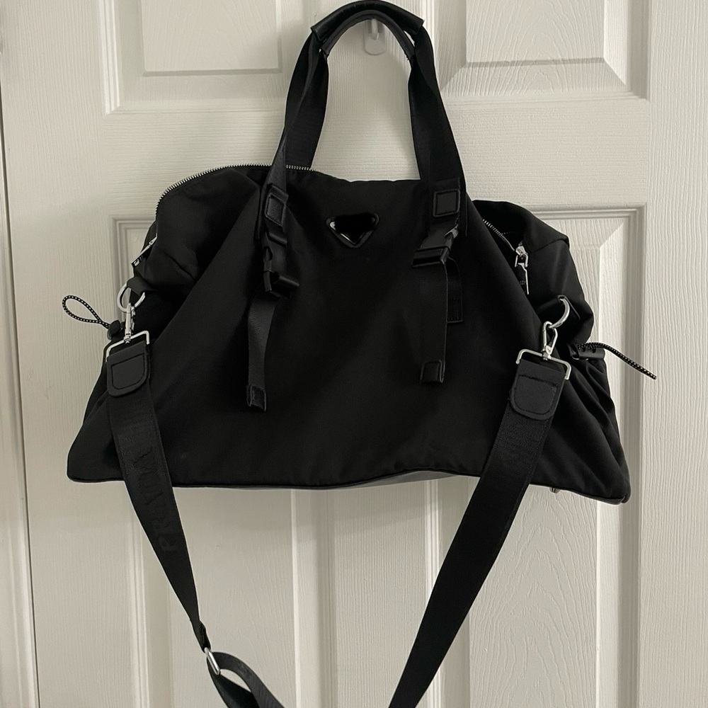 Black duffle bag